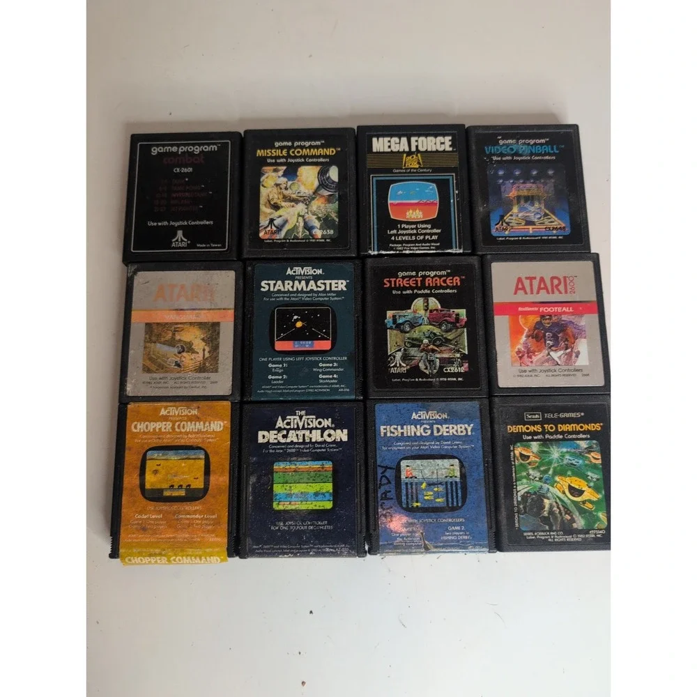 Mixed Lot Of 12 Atari 2600 Games Combat Demons To Diamonds Mega Force & More!